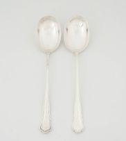 A pair of German silver serving spoons, M. H. Wilkens & Söhne, 20th century, .800 standard