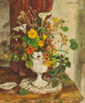 Robert Broadley; Arrangement with Flowers on a Table