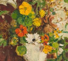 Robert Broadley; Arrangement with Flowers on a Table