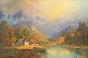 Gabriel de Jongh; Mountain River Landscape