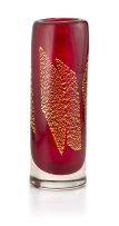 An Italian red and gold-leaf vase, Ermanno Nason for Vetreria Gino Cenedese, Murano, 1960s