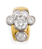 Diamond and gold dress ring
