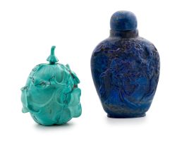 A Chinese turquoise snuff bottle, late Qing Dynasty