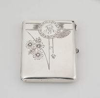 A Latvian silver cigarette case, maker’s initials ‘RG’