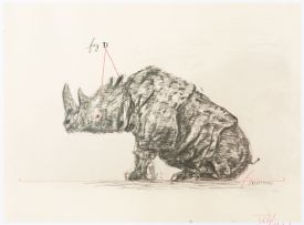 William Kentridge; Poster for the National Gallery of Australia: Drawing for the 'Magic Flute' (Tamino's Rhinoceros) II