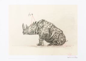 William Kentridge; Poster for the National Gallery of Australia: Drawing for the 'Magic Flute' (Tamino's Rhinoceros) II