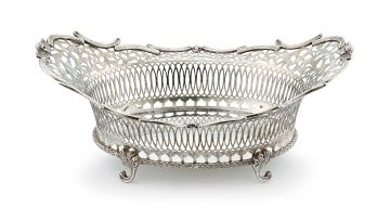 A Dutch pierced silver basket, makers initials ‘J.P.H’, Amsterdam, possibly 1840, .833 standard