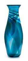 A large David Reade blue glass vase, 2000