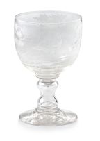 A large engraved glass hunting goblet, first quarter 19th century
