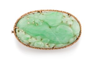 Chinese jade brooch