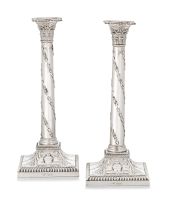 A pair of Edward VII silver candlesticks, Mappin & Webb Ltd, London, 1903