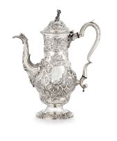 A George III silver coffee pot, maker's initials W*, London, 1779