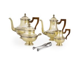 A French four-piece silver-gilt tea and coffee set, Paris, post 1838, .950 standard