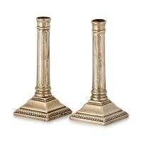A pair of Cape Paktong candlesticks, attributed to Johan Christiaan Bosse, 19th century