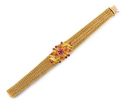 Italian ruby and gold bracelet, 1970s
