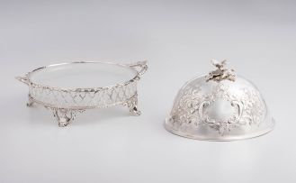 A Victorian silver butter dish and cover, Martin, Hall & Co, Sheffield, 1857
