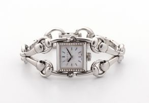 Lady’s stainless steel, mother-of-pearl and diamond Signoria Grande wristwatch, Ref. 11475934