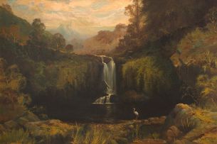 William Timlin; Waterfall and Stork