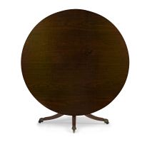 A George III style Moabi/African pearwood tilt-top table