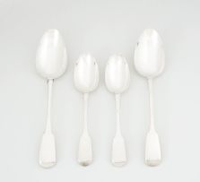 A set of six George III silver Fiddle pattern egg spoons, Edward Thomason, Birmingham, 1827