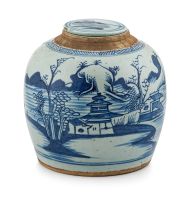 A Chinese blue and white jar, Qing Dynasty, late 18th/early 19th century