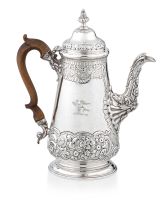 A George IV silver coffee pot, Thomas Ross, London, 1824