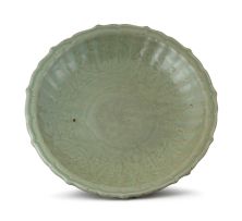 A Chinese Longquan celadon-glazed dish, Ming Dynasty (1368-1644)
