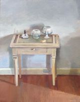 Clare Menck; Paraphernalia on a Side Table