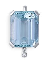 Aquamarine and diamond pendant, designed by Olga