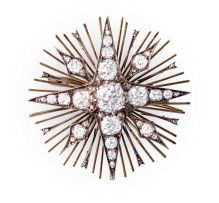 Late Victorian diamond star brooch/pendant