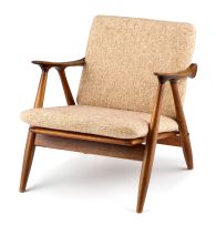 A Norwegian teak lounge chair, Fredrik A Kayser for Vatne Møbler, 1950s