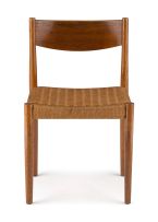 A Danish teak and woven paper cord side chair, Poul Volther for Frem Rojle, 1960s