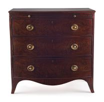 An early Victorian mahogany bow-fronted chest of drawers