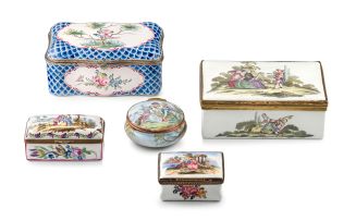 A French metal-mounted enamel box and cover, 19th century