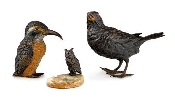 A cold-painted bronze starling, Franz Bergmann, Vienna, late 19th/early 20th century