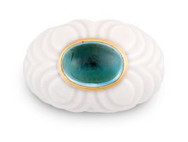 Blue topaz and ceramic Chandra Bulgari ring