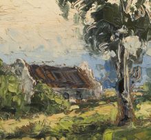 Otto Klar; Cape Dutch Homestead in Landscape