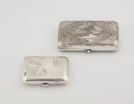 A Russian silver and niello cigarette case, assay master Anatoly Apollonovich Artsybashev, Moscow, 1893