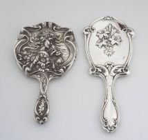 An Edward VII silver mirror, maker’s marks worn, Chester, 1906