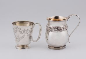 A George III silver jug, maker's marks worn, London, 1817