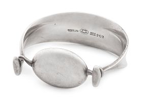A Georg Jensen silver cuff bracelet no. 203, by Vivianna Torun, Denmark, 1960's, .925 sterling