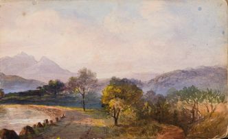 Abraham De Smidt; Silver River between George and Knysna, Sunday 19 July 1880, recto; Dam with Trees and Mountains in the Distance, verso