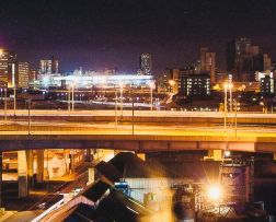 Leon Krige; Newtown looking towards Johannesburg at Night