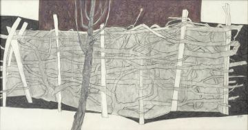 Cecily Sash; Wattle Fence and Tree