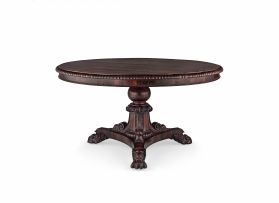A Victorian rosewood circular dining table