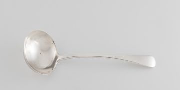 A George III silver Old English pattern sauce ladle, William Eley & William Fearn, London, 1800