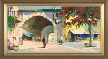 Cecil Rochfort D'Oyly-John; Continental Street Scene with Archway