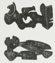 Henry Moore; Two Black Forms, Metal Figures