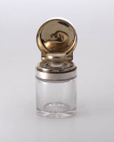 A late Victorian silver and glass scent bottle, Sampson Mordan & Co, London, 1892