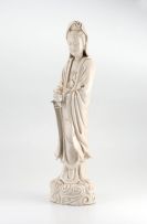 A Chinese blanc-de-Chine figure of Guanyin, Qing Dynasty, early 20th century